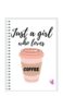 A5 Spiral Unruled Notebook - Coffee Loving Girl