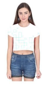 Ladies Crop Top – Neon Square