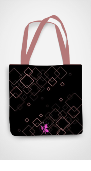 Tote Bags with Zipper - One Side Print - Geometric Pattern