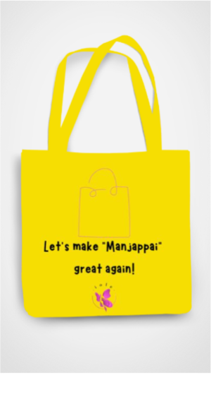 Tote Bags with Zipper - One Side Printed - Manjappai