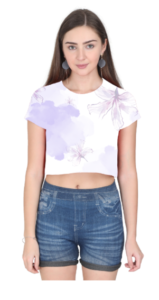 Ladies’ Crop Top – Faded Lavender
