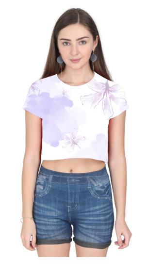 Ladies’ Crop Top – Faded Lavender