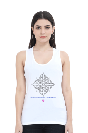 Ladies' Tank Tops - Kolam Series - Dotted Twist