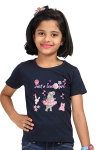 Girls T.Shirt – Graphical Tees – Just a Lovely Girl (White Text)