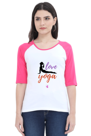 Round Neck Raglan T.Shirt - Graphical Tees - Love for Yoga