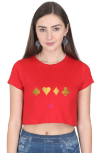 Ladies Crop Top – Card Symbols