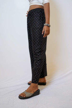 Palazzo Pant Black Polka - Free Size (S to L)