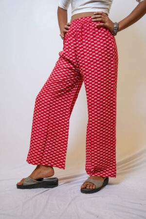 Palazzo Pant Red - Free Size (S to L)