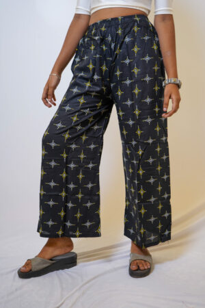 Palazzo Pant Black Diamond Print - Free Size (S to L)