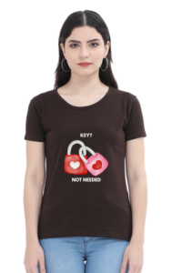 Round Neck T.Shirt – Graphical Tees - Lovers Edition - Love Lock (Dark)